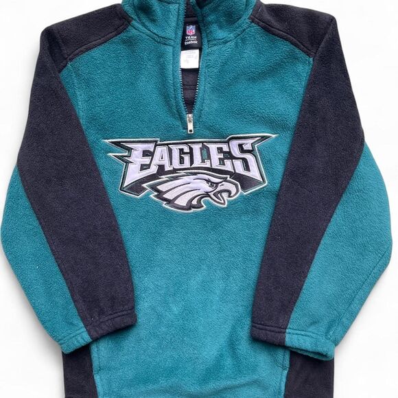 Rare Reebok Philadelphia Eagles Kids Fleece Zip-Up Pullover NFL Team Apparel - Picture 1 of 6